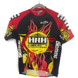 Biemme Cycling Jersey Mens Large Black Red HHH Hotter'n Hell Hundred Half Zip